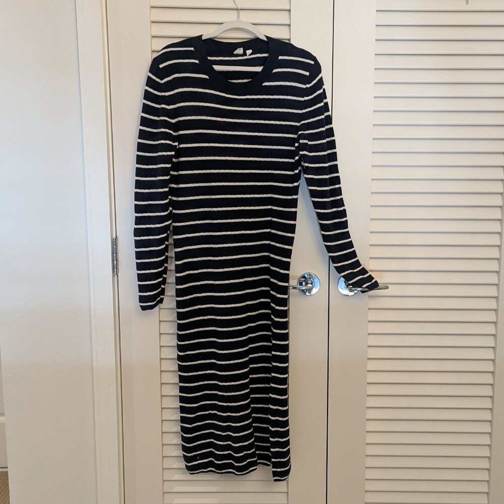 Gap Striped Sweater Dress, Blue & White - XL